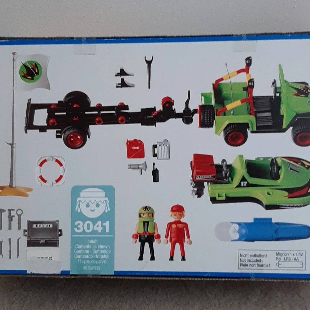 NIB Playmobil jeep ATV and speedboat set